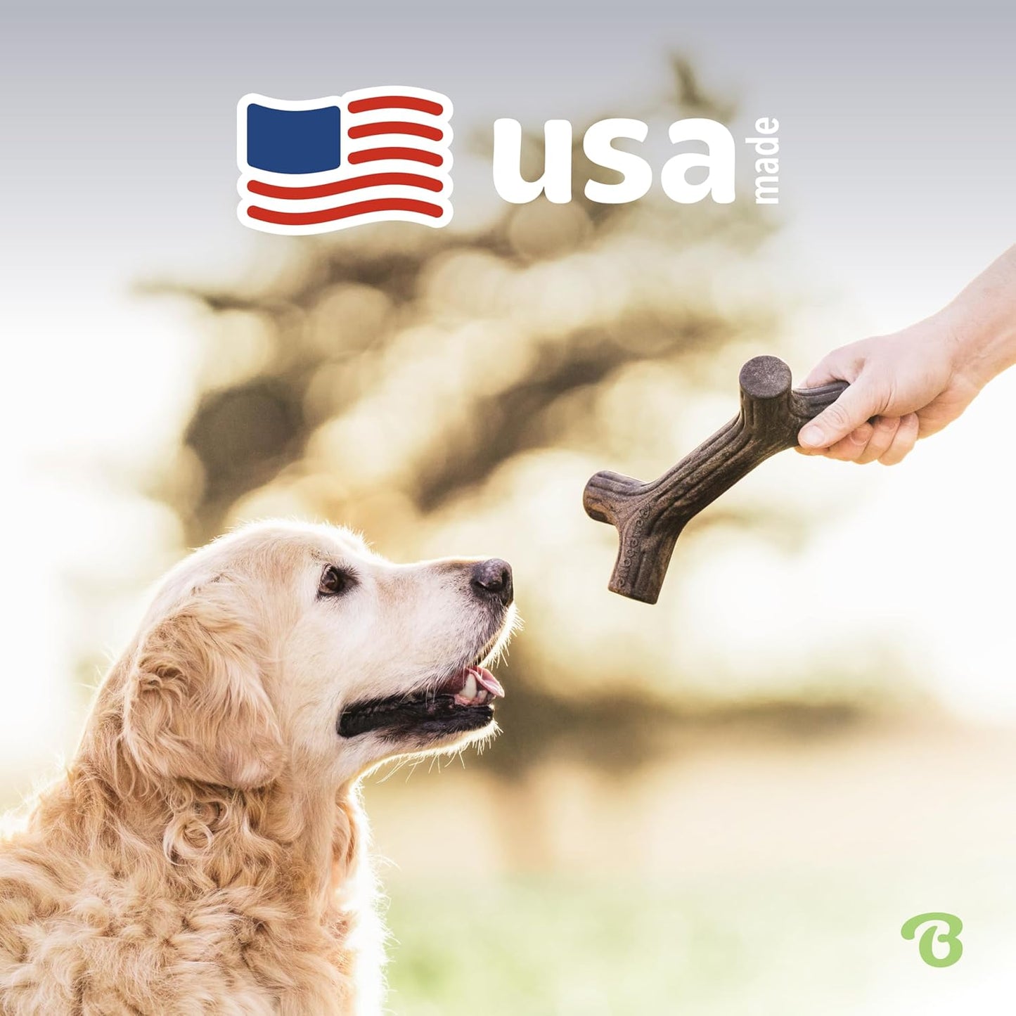 Maplestick Real Wood Durable Dog Chew Toy, Made in USA, Large